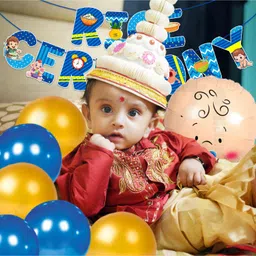 Zyozi Annaprashan Decorations Combo Blue - Pack Of 53 image 5