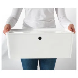 ikea kuggis Box with lid, white, 37x54x21 cm image 3
