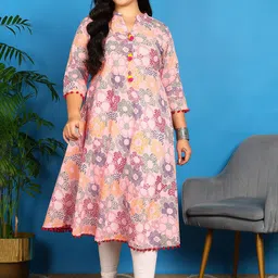 YASH GALLERY Women Geometric Printed A-Line Kurta-image-64