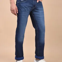 Cantabil Men Regular Fit Mid-Rise Low Distress Stretchable Jeans image 4