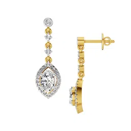Sparkles 14KT Gold Earrings With 1.36 Carat Lab Grown Diamonds- 3.37 g image 2
