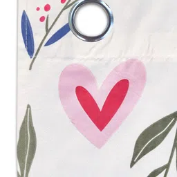 ANA White & Green Set of 2 Floral Room Darkening Window Curtain image 2