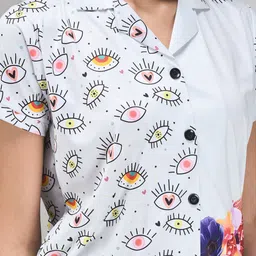 Noty Women Graphic Printed Lapel Collar Neck Shirt and Pyjama Night Suit image 5