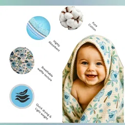 Tittertots Blue & Cream-Coloured Cartoon Characters Summer 210 GSM Blanket image 4