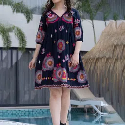 VenderVilla Bohemian Embroidered A-Line Dress-picture-22