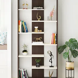 bluewud Brown & White 7 Tier BookShelf image 4