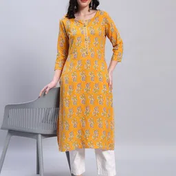 VICITRA Ethnic Motif Printed Round Neck Straight Kurta-picture-43