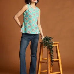 Anouk Ethnic Motifs Printed Regular Pure Cotton Top image 2