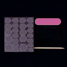 The Pink Truck Set of 24 Artificial Reusable Nails With Outline Design-picture-19