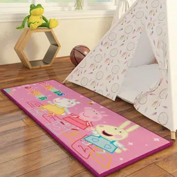 Athom Trendz Kids Pink & Yellow Peppa Pig Printed Floor Runner-image-20