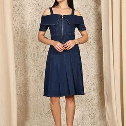 PUELLA Women Denim Fit & Flare Dress image 1