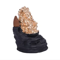 CRAFTAM Black & Beige PolyResin Ganesha Smoke Backflow Fountain With 1 Scented Cone image 3