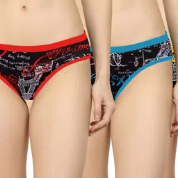 samvar New stylish Yellow,Red,Blue,Black,Blue,Grey Cotton Silk Hipster Multicolor Panties Pack of 6 image 5