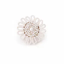 D'oro Beaded Pearls Adjustable Finger Ring-picture-21