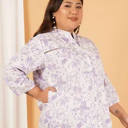 Indietoga Women Plus Size Printed Cotton Shirt Style Longline Top image 5