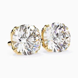 VALANOVA 18Kt Gold Lab Grown Diamond Studded Studs - 1.65 g image 3
