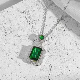DressBerry Silver-Plated Cubic Zirconia Studded Interlocked Necklace-picture-23