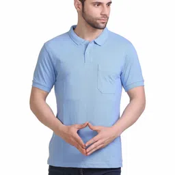 Colors and Blends Men Solid Polo Collar Cotton T-shirt-picture-30