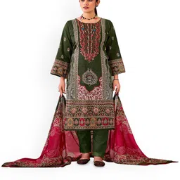 DRAVINAM Trends Embroidered Pure Cotton Unstitched Dress Material-image-83