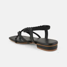 KISTEPS Women Textured Open Toe Flats image 3