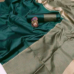 Snofi Creation Woven Design Zari Art Silk Handloom Kanjeevaram Saree image 3