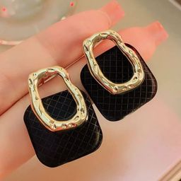 FIMBUL Gold-Plated Textured Square Studs-picture-19