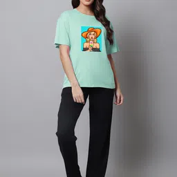 Kanvin Women Solid Printed Pure Cotton Night suit-picture-21
