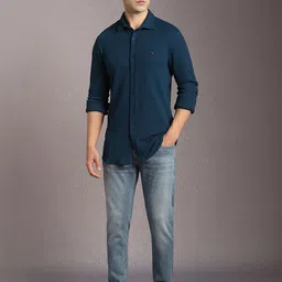 Louis Philippe Jeans Men Textured Spread Collar Casual Shirt image 4