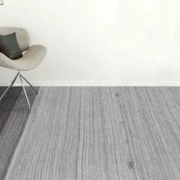 Grey Striped Wool And Viscose 4 ft x 6 ft Hand Woven Carpet by Saraswati Global-image-24