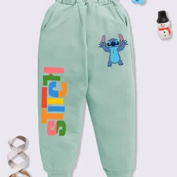 YK Disney Boys Stitch Print Cotton Joggers-picture-16