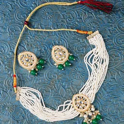 Bamboo Tree Jewels Kundan-Studded Jewellery Set-picture-16