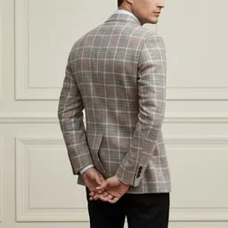 INVICTUS Checked Notched Lapel Long Sleeves Single Breasted Blazer image 4