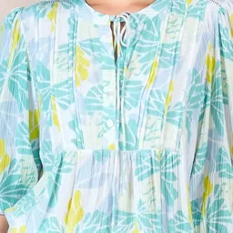 Zink London Tropical Print Mandarin Collar Blouses & Tops image 3