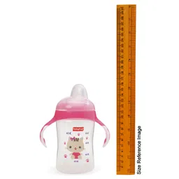 Babyhug Silicone Soft Spout Sipper With Handle Pink - 300 ml image 3