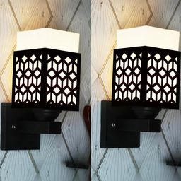 Gojeeva Black Wood Square Wall Lamps-picture-26