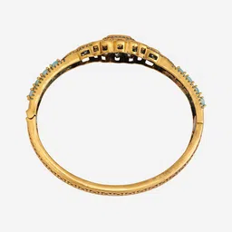 Kushal's Fashion Jewellery Women Mint Victorian-Plated Kundan Kada Bangle image 2