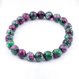 SWASHAA Men Ruby Joisite Agate Elasticated Bracelet-picture-55