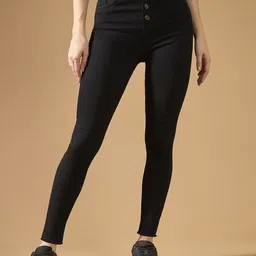 DOLCE CRUDO Women Skinny Fit High-Rise Cotton Jeans-image-89