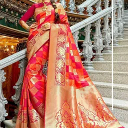 VILLE FASHION Woven Design Zari Art Silk Banarasi Saree-picture-12