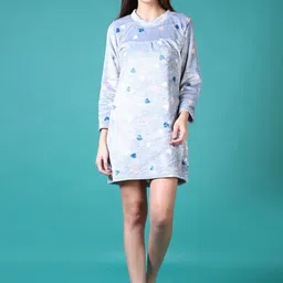 V-Mart Women Pure Cotton Round Neck Printed Slip-On Night suit-image-98