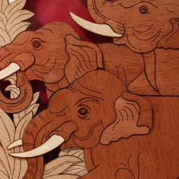 Exotic India Brown & Beige Wooden Carved Wall Art - 10 In image 2