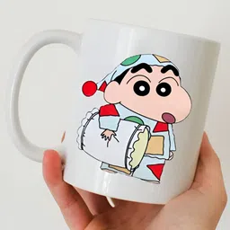 Mr UVD White & Green Cartoon Characters Printed Ceramic Matte Mug 350 ml image 2