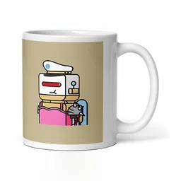 Mr UVD White & Brown Graphic Printed Ceramic Matte Mug 350 ml image 2