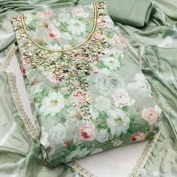 KALINI Embellished Unstitched Dress Material-picture-18