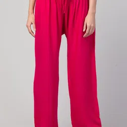 FAMBEE Women Flared Knitted Palazzos-image-96