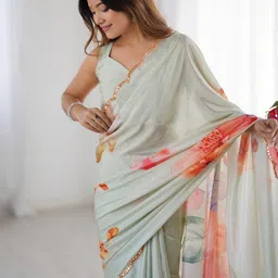 Kalista Printed Mirrorwork Chiffon Saree-picture-40