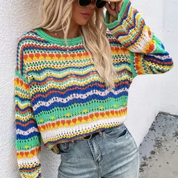 HERE&NOW Women Colourblocked Pullover-picture-16