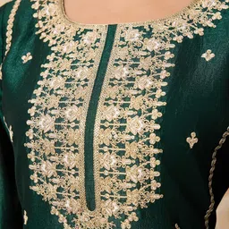 House of Pataudi Embroidered Kurta & Sharara with Dupatta image 2