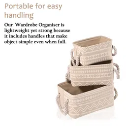 Aura Beige Set of 3 Regular Tote Basket Organisers image 5