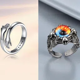 Teeragaj Set Of 2 Textured Finger Ring-image-79